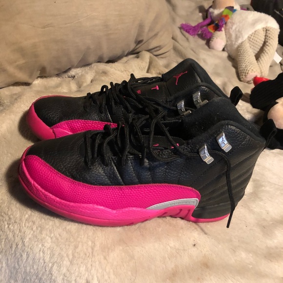 Pink and black Jordan 12s - Picture 2 of 3